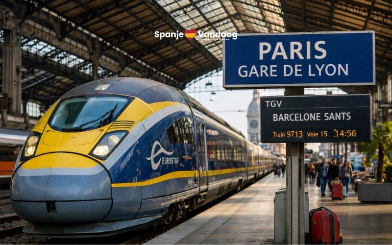 Trein in een treinstation in Parijs
