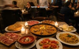 Lekker Spaans eten gepresenteerd op een tafel in een restaurant