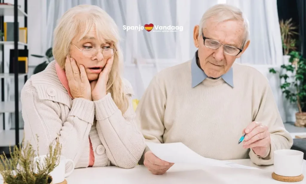 Ouder koppel met een belastingaangifte