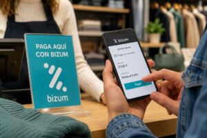 Betalen met Bizum in een winkel via gsm