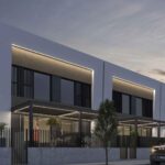 Vooraanzicht van nieuwbouw huis in Dolores in Spanje, gelegen aan de  Costa Blanca-Zuid